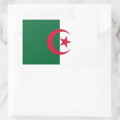 Sticker Rectangulaire Collier rectangle avec Drapeau d'Algérie (Sac)