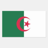 Sticker Rectangulaire Collier rectangle avec Drapeau d'Algérie (Devant)