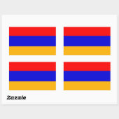 Sticker Rectangulaire Collier rectangle avec Drapeau d'Arménie (Feuille)