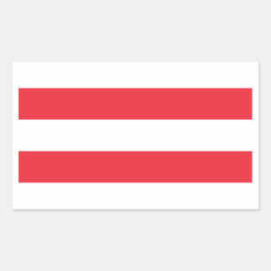 Sticker Rectangulaire Collier rectangle avec Drapeau d'Autriche