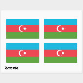 Sticker Rectangulaire Collier rectangle avec Drapeau d'Azerbaïdjan (Feuille)