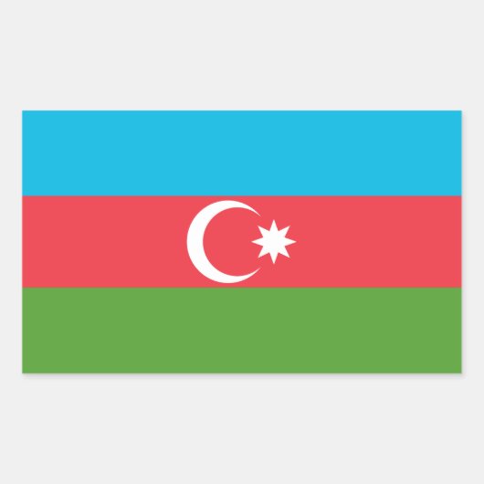 Sticker Rectangulaire Collier rectangle avec Drapeau d'Azerbaïdjan (Devant)
