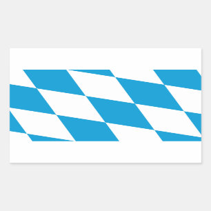 Sticker Rectangulaire Collier rectangle avec Drapeau de Bavière, Allemag