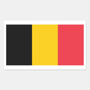 Sticker Rectangulaire Collier rectangle avec Drapeau de Belgique