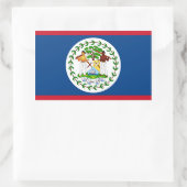 Sticker Rectangulaire Collier rectangle avec Drapeau de Belize (Sac)