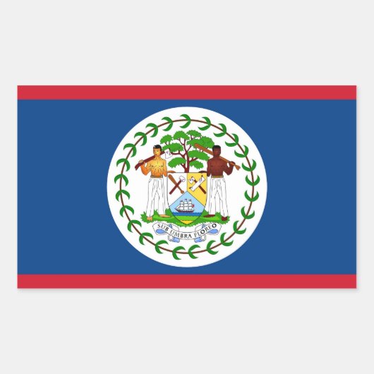 Sticker Rectangulaire Collier rectangle avec Drapeau de Belize (Devant)