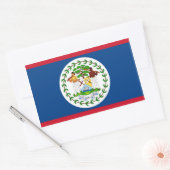 Sticker Rectangulaire Collier rectangle avec Drapeau de Belize (Enveloppe)
