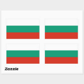 Sticker Rectangulaire Collier rectangle avec Drapeau de Bulgarie (Feuille)
