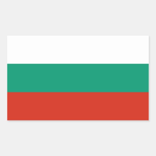 Sticker Rectangulaire Collier rectangle avec Drapeau de Bulgarie (Devant)