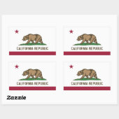 Sticker Rectangulaire Collier rectangle avec Drapeau de Californie, U.S. (Feuille)