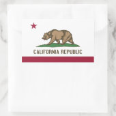 Sticker Rectangulaire Collier rectangle avec Drapeau de Californie, U.S. (Sac)