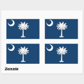 Sticker Rectangulaire Collier rectangle avec Drapeau de Caroline du Sud (Feuille)