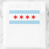 Sticker Rectangulaire Collier rectangle avec Drapeau de Chicago, États-U (Sac)