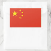 Sticker Rectangulaire Collier rectangle avec Drapeau de Chine (Sac)