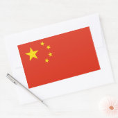 Sticker Rectangulaire Collier rectangle avec Drapeau de Chine (Enveloppe)