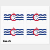 Sticker Rectangulaire Collier rectangle avec Drapeau de Cincinnati, U.S. (Feuille)