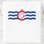 Sticker Rectangulaire Collier rectangle avec Drapeau de Cincinnati, U.S. (Sac)