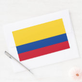 Sticker Rectangulaire Collier rectangle avec Drapeau de Colombie (Enveloppe)