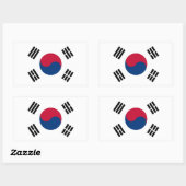 Sticker Rectangulaire Collier rectangle avec Drapeau de Corée du Sud (Feuille)