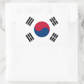 Sticker Rectangulaire Collier rectangle avec Drapeau de Corée du Sud (Sac)