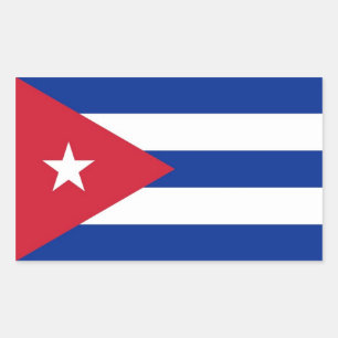 Sticker Rectangulaire Collier rectangle avec drapeau de Cuba