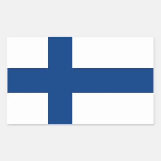 Sticker Rectangulaire Collier rectangle avec Drapeau de Finlande (Devant)