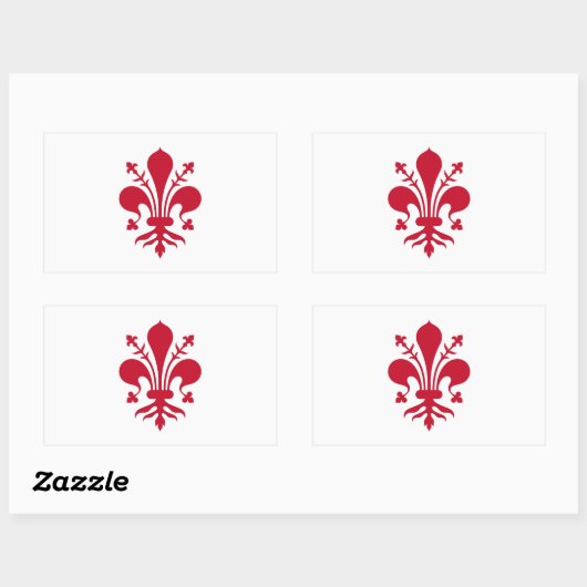 Sticker Rectangulaire Collier rectangle avec drapeau de Florence (Feuille)