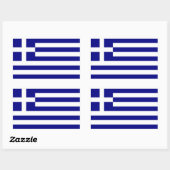 Sticker Rectangulaire Collier rectangle avec Drapeau de Grèce (Feuille)