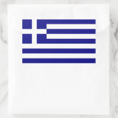 Sticker Rectangulaire Collier rectangle avec Drapeau de Grèce (Sac)