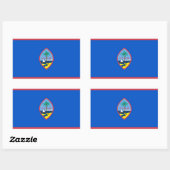 Sticker Rectangulaire Collier rectangle avec Drapeau de Guam, États-Unis (Feuille)