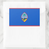Sticker Rectangulaire Collier rectangle avec Drapeau de Guam, États-Unis (Sac)