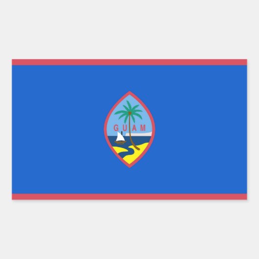 Sticker Rectangulaire Collier rectangle avec Drapeau de Guam, États-Unis (Devant)