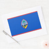 Sticker Rectangulaire Collier rectangle avec Drapeau de Guam, États-Unis (Enveloppe)