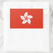 Sticker Rectangulaire Collier rectangle avec Drapeau de Hong Kong, Chine (Sac)