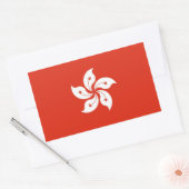Sticker Rectangulaire Collier rectangle avec Drapeau de Hong Kong, Chine (Enveloppe)