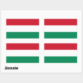 Sticker Rectangulaire Collier rectangle avec Drapeau de Hongrie (Feuille)