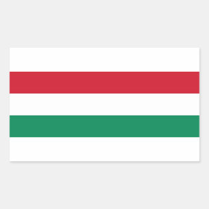 Sticker Rectangulaire Collier rectangle avec Drapeau de Hongrie
