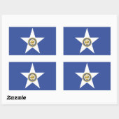 Sticker Rectangulaire Collier rectangle avec Drapeau de Houston (Feuille)