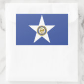 Sticker Rectangulaire Collier rectangle avec Drapeau de Houston (Sac)