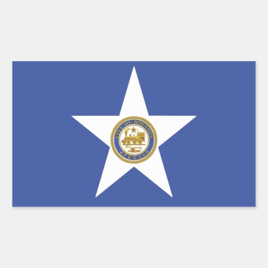 Sticker Rectangulaire Collier rectangle avec Drapeau de Houston (Devant)