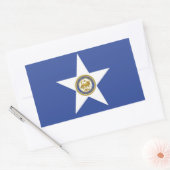 Sticker Rectangulaire Collier rectangle avec Drapeau de Houston (Enveloppe)