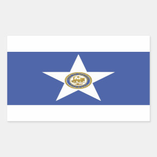 Sticker Rectangulaire Collier rectangle avec Drapeau de Houston