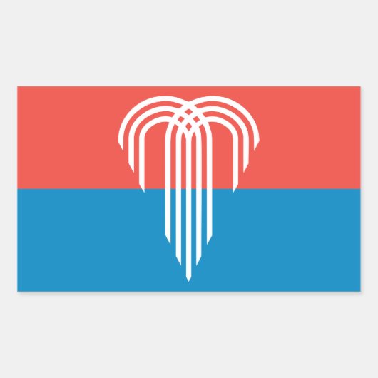 Sticker Rectangulaire Collier rectangle avec Drapeau de Kansas City, USA (Devant)