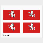 Sticker Rectangulaire Collier rectangle avec Drapeau de Kent, Angleterre (Feuille)