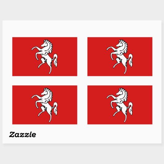 Sticker Rectangulaire Collier rectangle avec Drapeau de Kent, Angleterre (Feuille)