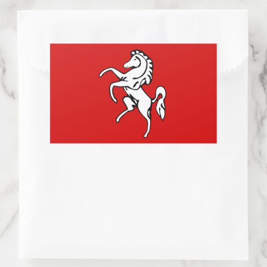 Sticker Rectangulaire Collier rectangle avec Drapeau de Kent, Angleterre (Sac)