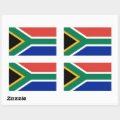 Sticker Rectangulaire Collier rectangle avec Drapeau de l'Afrique du Sud (Feuille)