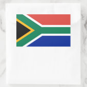 Sticker Rectangulaire Collier rectangle avec Drapeau de l'Afrique du Sud (Sac)
