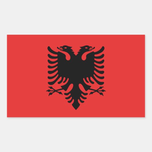 Sticker Rectangulaire Collier rectangle avec Drapeau de l'Albanie (Devant)
