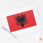 Sticker Rectangulaire Collier rectangle avec Drapeau de l'Albanie (Enveloppe)